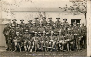 Plymouth England RMLI Football Team Weapons Helmets RPPC Vintage Postcard