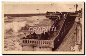 Soulac sur Mer - In front of the jetty Big Sea - Old Postcard