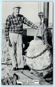 GREENSBURG, KANSAS ~ Raising Largest PALLASITE METEORITE H.O. Stockwell Postcard