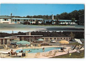 Eatontown New Jersey NJ Postcard 1965 Sands Motel Swimming Pool View