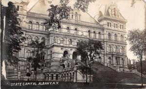 Albany New York view of State Capital entrance real photo antique pc (Y5676)