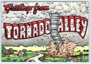 Large Letter GREETINGS from TORNADO ALLEY ~ Rick Geary Artist 4x6 Postcard