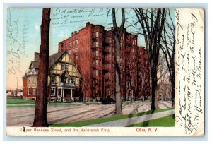 1907 Upper Genesee Street and the Kanatenah Flats Utica New York NY Postcard