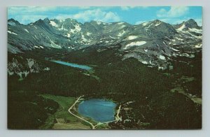 Continental Divide, Snow Capped Peaks, Brainard, Long Lakes, Colorado Postcard