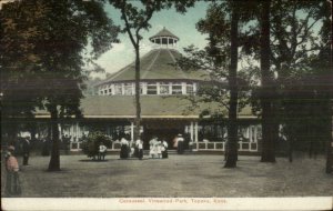 Topeka KS Carousel Merry-Go-Round Vinewood Park c1910 Postcard