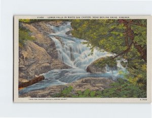 Postcard Lower Falls In White Oak Canyon, Virginia
