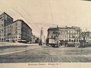 Postcard Antique View of Business Center in Albany, NY            Y9