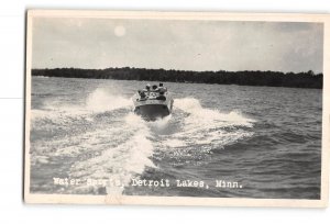 Detroit Lakes Minnesota MN RPPC Real Photo 1930-1950 Water Sports Boating