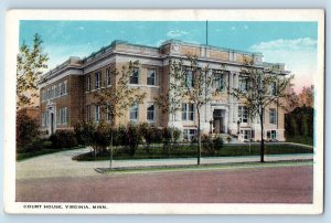 Virginia Minnesota Postcard Court House Exterior Building c1920 Vintage Antique