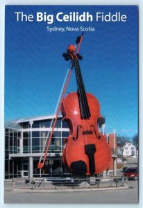 SYDNEY, Nova Scotia Canada ~ The BIG DEILIDH FIDDLE Roadside 4x6 Postcard