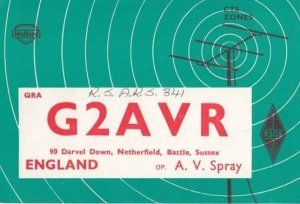 Netherfield Battle Sussex Vintage 1960s QSL Amateur Radio Postcard