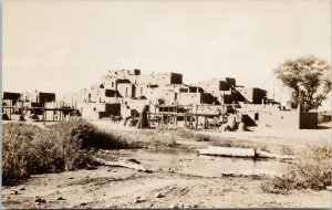 Taos New Mexico Adobe Structures Unused Real Photo Postcard F40