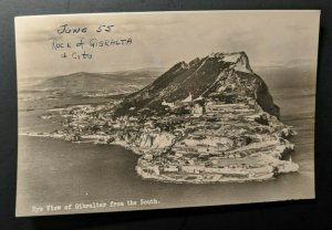 Vintage Eye View of Gibraltar from the South Real Picture Postcard