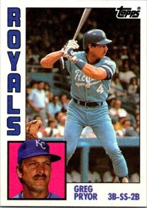 1984 Topps Baseball Card Greg Pryor Kansas City Royals sk3558