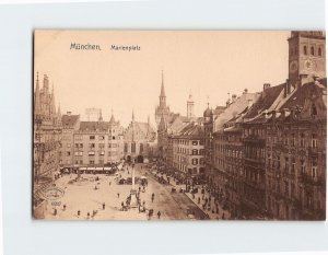 Postcard Marienplatz, Munich, Germany