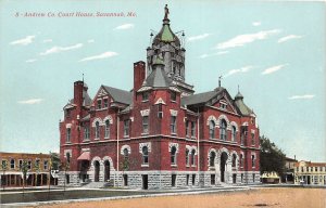 J39/ Savannah Missouri Postcard c1910 Andrew County Court House 187