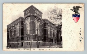 Baltimore MD-Maryland, City College, Vintage c1903 Postcard