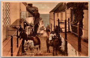 Clovelly High Street Looking Down Devon England Horse Ride Postcard