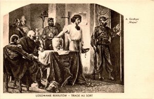 DRAWING RECRUITS - Grottger War 273 Publishing House Krakow Postcard