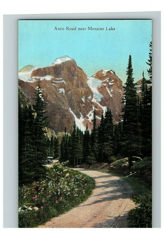 c.1907-15 Postcard Auto Road Near Moraine Lake Along Line of Canadian Pacific Ry