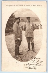 Germany Postcard Two Officers Photo Taken By Empress and Queen 1915 Posted