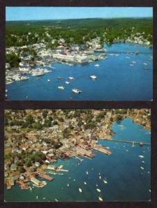 ME Lot 2 Aerial Boats BOOTHBAY HARBOR MAINE Postcards