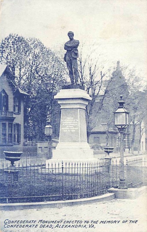 Confederate Monument Alexandria VA c1910 Vintage Postcard P185