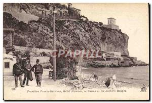 Old Postcard Customs Menton Border Italian Franco Hotel Miramar casino and th...