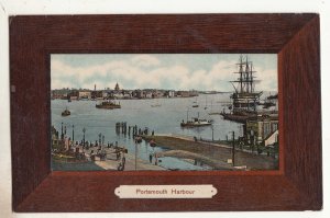 P3248 vintage postcards framed type boats people docks portsmouth harbour view