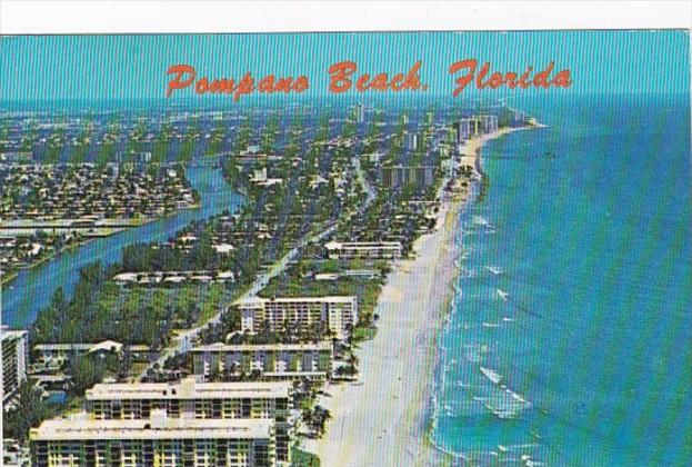 Florida Pompano Beach Aerial View Showing Apartments and Hotels 1981