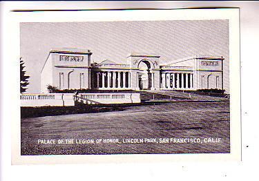 Small Sized Postcard, Palace of Honor, Lincoln Park, San Francisco California