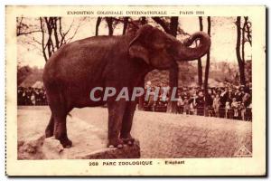 Old Postcard Exposition Coloniale Internationale Paris 1931 Zoo Elephant