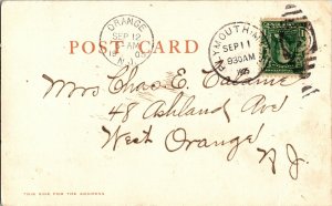 Old Street Plymouth Mass Federal Engraving Antique Postcard 1c Orange NJ Cancel 