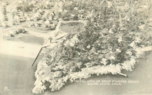 South Lyme, Connecticut Point O'Woods Beach Aerial View Sepia Collotype Postcard