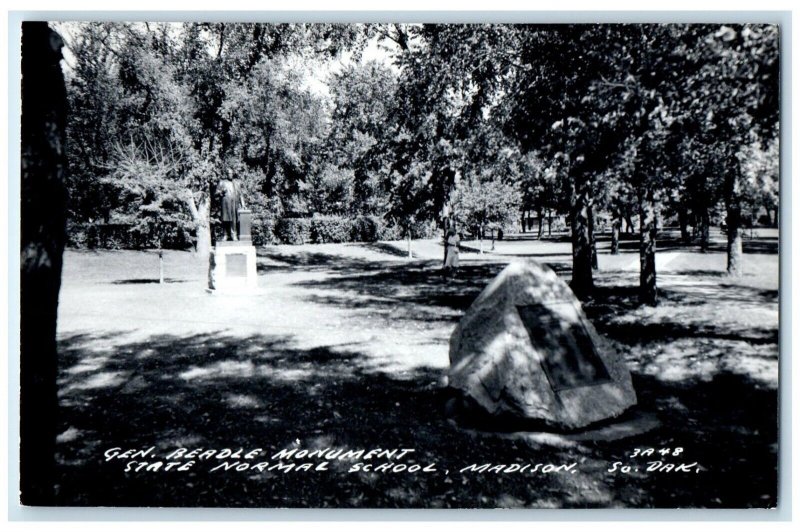 General Beadle Monument State Normal School Madison SD RPPC Photo Postcard