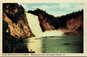 Montgomery Falls Scenic View Quebec Canada Waterfall Landscape WB Postcard 