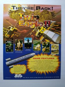 Twin Eagle II Arcade FLYER Original 1994 Video Game Artwork Air Combat UNUSED