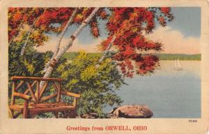 Orwell Ohio Scenic Waterfront Greeting Antique Postcard K92848