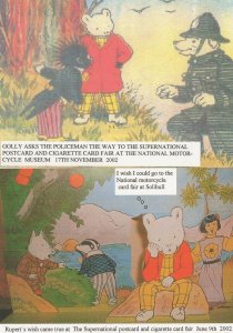 Rupert The Bear Golly Badger & Policeman Two Advertising Postcard s
