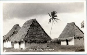 postcard Reed Huts, Panama DOPS RPPC