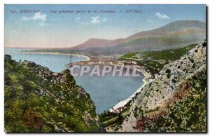 Old Postcard Menton General view taken of the border