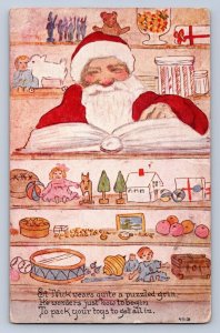 J99/ Santa Claus Christmas Postcard c1910 Owen Co Toys Bood List 408