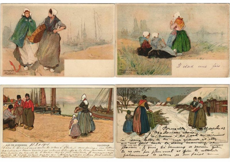 CPA CASSIERS H. ARTIST SIGNED, MOSTLY BELGIUM NETHERLANDS 100x Postcards (L3191)