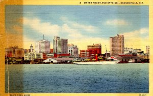 FL - Jacksonville. The Waterfront, Skyline   (crease, discoloration)