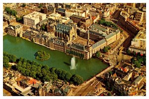 Postcard Netherlands Hague - Government buildings aerial