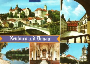 VINTAGE CONTINENTAL SIZE POSTCARD NEUBURG ON THE DONAU RIVER GERMANY