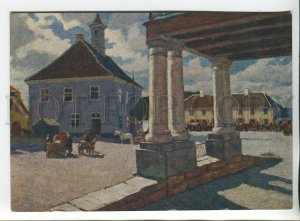 454630 USSR 1957 year Estonian fine arts Egorov Town Hall in Kuressaare postcard