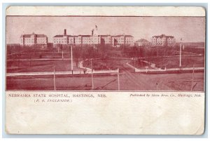 Nebraska State Hospital Building Hastings Nebraska NE, Insane Asylum Postcard