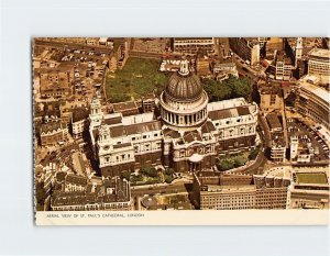 Postcard Aerial View Of St. Paul's Cathedral, London, England