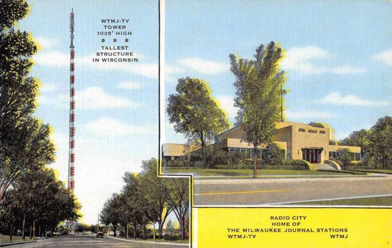 Milwaukee Wisconsin Radio City Multiview Antique Postcard K102696